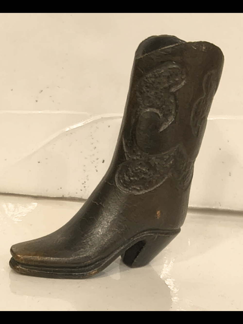Bronze Miniature Cowboy Boot Figure